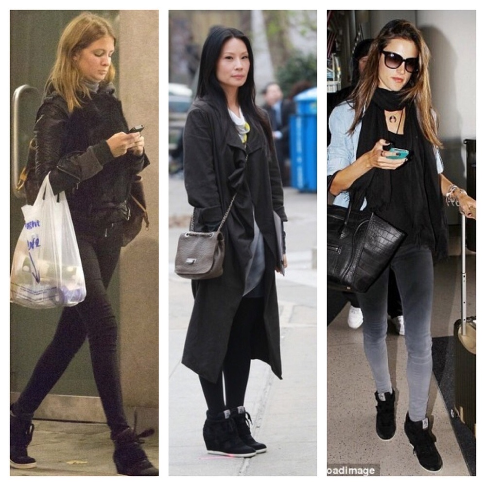 ASH Bowie Black Wedge Celeb Suede Sneakers 36 6